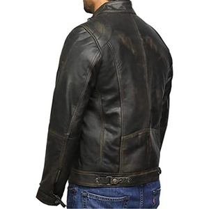 Haute qualité nouvelle mode hommes vestes en cuir personnalisé hiver couleur unie populaire décontracté motard haute rue matelassé respirant - Product Image 3