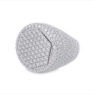 10,00 quilates Hip Hop oro blanco VVS Moissanite corte redondo diamante hielo fuera joyería boda para hombres 925 plata esterlina - Product Image 2