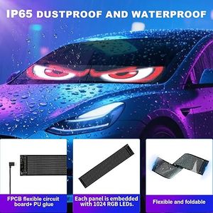 Pantalla LED para Parabrisas de Coche Devil's Eye 1664, 5V, Reemplazo, Nueva Luz Indicadora DIY, Control Remoto por Aplicación, Ojos Animados para Camiones - Product Image 5