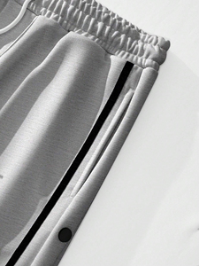 Wholesale <b>Men</b> <b>Jogger</b> Sporsity <b>Loose</b> <b>Fit</b> <b>Men's</b> Sweatpants With Contrast Piping, Button Side and Drawstring Waist Sweatpants <b>Men</b> - Product Image 4