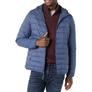 Chaqueta acolchada con capucha plegable resistente al agua ligera personalizada, chaquetas cálidas para exteriores, sudaderas con capucha para hombres LLU - Product Image 1