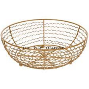 Lightweight and Elegant New Iron Fruits and <b>Bread</b> <b>Basket</b> Ideal Golden Finished for Organizing Fresh Fruits and <b>Bread</b> - Product Image 1