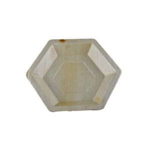Assiettes de pique-nique hexagonales écologiques de qualité supérieure plats jetables compostables biodégradables pour les fêtes assiettes durables en feuille de palmier - Product Image 1