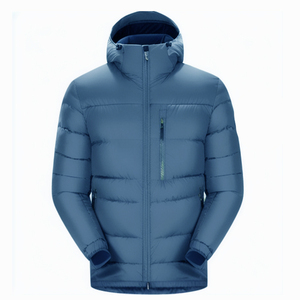 2025 Wholesale High Quality Custom Men's Canvas Puffer Jacket Waterproof Windproof Reversible Bomber Quilted Hood <b>Winter</b> - Product Image 2
