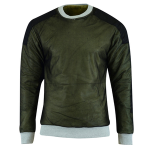 เสื้อสเวตเตอร์บุขนแกะสำหรับผู้ชาย, สเวตเชิ้ตบุด้านในด้วยเคฟลาร์ป้องกันบริเวณไหล่และข้อศอกถอดออกได้มีแผ่นโฟมด้านหลัง - Product Image 4