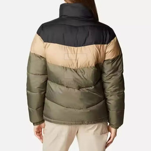 New Arrival Women Winter Solid <b>Zipper</b> Breathable Puffer Jacket Long Sleeve Front Logo Low Price Made in Pakistan - Product Image 2