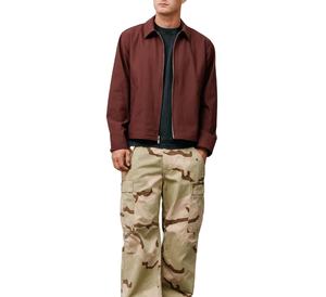 Veste Streetwear de luxe en toile lourde avec logo personnalisé Veste de travail vintage en coton vierge avec fermeture éclair pour hommes - Product Image 4