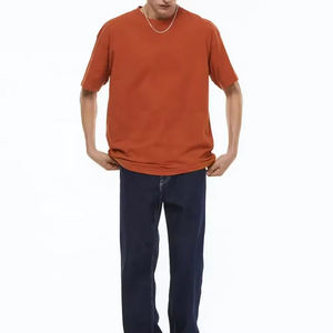 T-Shirt surdimensionné 100% coton de haute qualité pour hommes de grande taille personnalisé poids lourd goutte épaule respirant 100% épais personnalisable - Product Image 2