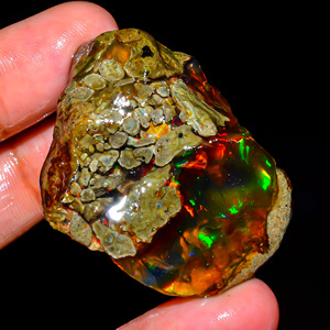 Pierre précieuse brute d'opale éthiopienne, pierre précieuse en vrac, opale de feu multiple, pierre précieuse d'opale naturelle, opale éthiopienne brute, 124 ct. R-209 - Product Image 1