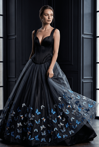 Écharpe châle en tulle tissé avec broderie florale papillon, légère, pour le printemps et l'été, pour filles et femmes - Product Image 3