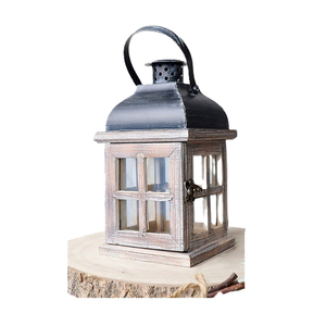 Fancy Decorative Metal and Wooden Candle <b>Lantern</b> Stylish Brown Finished <b>Lanterns</b> for Home and Wedding Decorations - Product Image 2