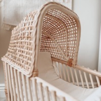 Poussette de Poussette Vintage en Rotin Poussette pour Bébé Poussette en Osier Fait Main Landau pour Enfants Jouets en Osier Poupée Accessoires