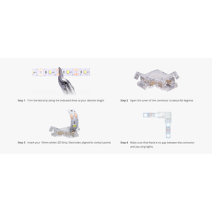2-Pin 8mm L-Shaped LED Strip Connectors 10PCS Brand New DC Output - Product Image 3