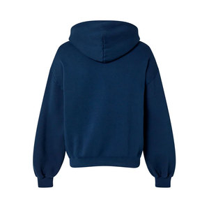 Bleu marine hiver 100% coton pull à capuche unisexe goutte épaule couleur unie personnalisé imprimé broderie Logo sweats à capuche pour homme - Product Image 2