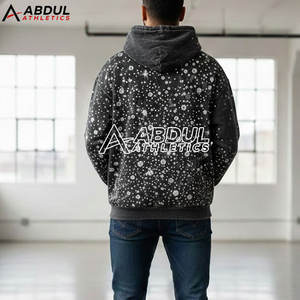 Sweat-shirts pour hommes à l'aspect luxueux, lavage à l'acide, avec strass et ornements en cristal, style streetwear - Product Image 4
