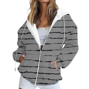 Sudadera con capucha ligera y transpirable con cremallera para la comodidad diaria Sudadera con capucha clásica con cremallera completa con tela suave - Product Image 3