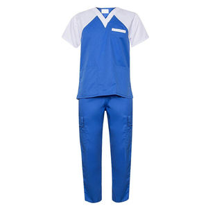 Venta caliente con cuello en V Enfermería Scrub Set Pantalones largos rectos Multi-Bolsillos Jersey de moda Uniformes médicos Hospital Medical - Product Image 1