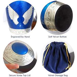 ดูเป็นนวัตกรรมสีขาวมุกพร้อมวงดนตรีสลักโกศฌาปนกิจสำหรับผู้ใหญ่ - Product Image 4