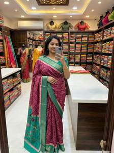 Dola Silk Saree มีขอบหนาและ pallu ที่สวยงาม - Product Image 2