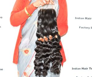 2025 cuticule ondulée de fermeture de cheveux indiens bruts non transformés alignés avec des extensions de Styles profonds lâches de vague naturelle disponibles - Product Image 3