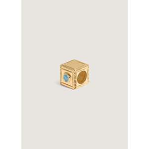 Colgante Personalizado de Topacio Azul, Chapado en Oro de 24K, Estilo Religioso, Joyería de Latón, Regalo - Product Image 2