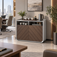 Meuble à thé avec portes, finition grain de bois, petit buffet de rangement en bois de rose gris étoilé pour bureau, garde-manger, salle de pause