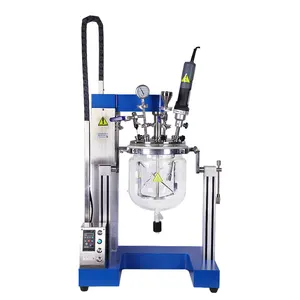 Vacuum homogeneous emulsifier laboratory glass reactor cosmetics mixer mixer reactor