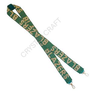 Ours vers le bas personnalisé perlé sac à main sangle or blanc perle de rocaille sac sangles accessoires à la mode pour sacs - Product Image 4