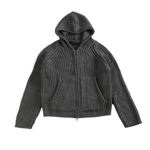 Sweat à capuche classique côtelé OEM 100% coton mélangé pour hommes pratique texturé durable lâche confortable fermeture éclair brodée 3D - Product Image 1