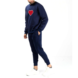 Custom Oem Odm gris gimnasio sudadera y Jogger Set Xl tamaño chándal con bordado de chenilla personalizado para hombres adultos - Product Image 4