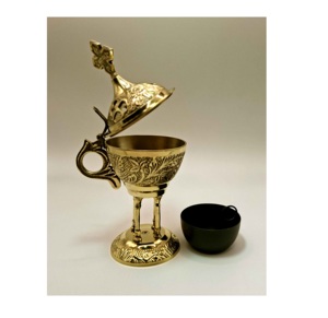 Encensoir en laiton orthodoxe chrétien byzantin grec pour usage aromatique - Product Image 1