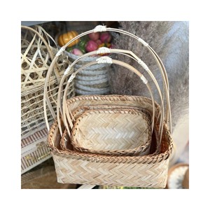 Cesta de almacenamiento de frutas plegable de bambú de alta calidad para Picnic, supermercado, compras, cesta de frutas y verduras Elysia WA + 84789310321 - Product Image 1