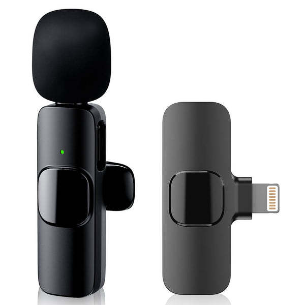 Wireless Lavalier Microphone Plug-and-Play Universal for iPhone iPad Live Streaming Equipment Studio Use Plastic Body