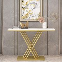 Schmales elegantes Design Schwarze Farbe Eleganter Eingangs bereich Konsolen tisch Metallrahmen & Metallplatte, für Hotels Wohnzimmer Flur