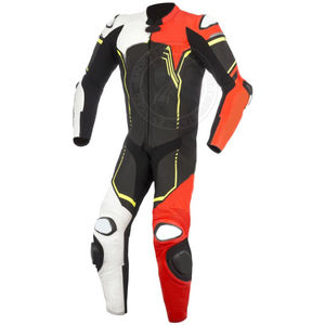 Traje de Motociclismo de Cuero Vacuno Auténtico de una Pieza para Hombre, Resistente al Viento, Talla Grande, con Característica Antiviento - Product Image 4