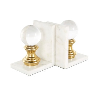 Sujetalibros Redondos de Vidrio con Base de Mármol Blanco, Perfectos para Escritorio de Oficina, Mesa de Estudio y Decoración Moderna de Biblioteca en el Hogar, Venta al por Mayor desde India - Product Image 2