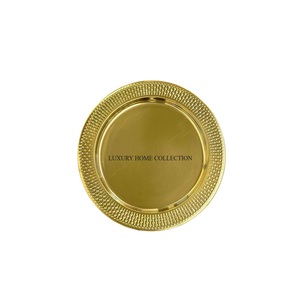 Superventas hecho a mano oro pulido Mesa Decoración Comida cargador plato maravilloso nuevo diseño vajilla comida mostrar plato - Product Image 1