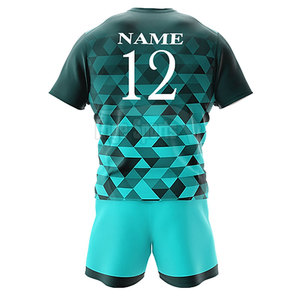 Fabrication en usine, ensembles de maillots de rugby pour hommes au design unique, 100% polyester, logo personnalisé imprimé, respirant, séchage rapide - Product Image 2