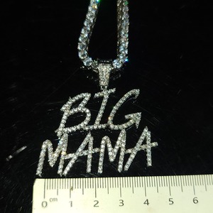 Collar de Moda con Colgante de Letra en Plata 925 Chapada en Oro con Diamantes de Moissanita VVS, Cadena Estilo Tenis para Mujer a Bajo Precio - Product Image 1