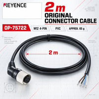 Câble de capteur KEYENCE OP-75722 d'origine M12 4 broches, 2 m, connecteur en PVC en forme de L pour l'automatisation industrielle