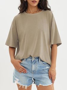 เสื้อยืดแขนสั้นของผู้หญิงเสื้อยืดเอวลอยทรงหลวมแต่งโลโก้สำหรับฤดูร้อน - Product Image 2