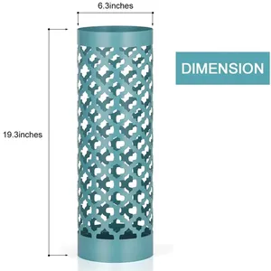 Porte-parapluie d'intérieur moderne en métal enduit de poudre avec une finition bleue élégante, parfait pour la décoration et le rangement de la maison - Product Image 5