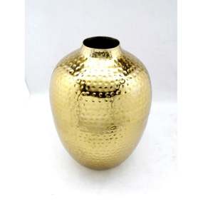 Vase à fleurs rond fait main de haute qualité en aluminium et acier inoxydable finition dorée en laiton naturel pour la décoration de la maison - Product Image 5