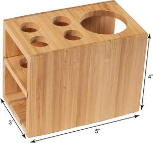 Porte-brosse à dents en bambou 100% durable Organisation de salle de bain élégante facile à nettoyer - Product Image 4