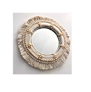 Décoration de Noël Miroir mural en macramé en forme de coeur Looks décoratifs et tendance Finition naturelle Couleur et design attrayants - Product Image 5