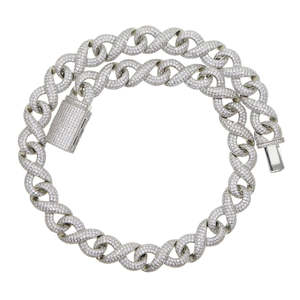 Chaîne cubaine en diamant de laboratoire VVS avec coupe ronde brillante et moissanite plaquée or 14 carats pour hommes certifiés - Product Image 3