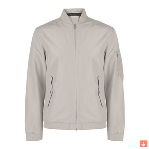 New Arrival Coated Nonwoven Stand Collar Bomber <b>Jacket</b> <b>Long</b> Sleeves Light Casual Sports Wear Custom Design Embroidery Canvas - Product Image 1