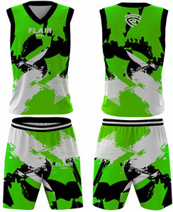 Ensemble de maillots de sport personnalisables de haute qualité pour hommes, chemise de basket-ball à impression numérique, shorts respirants, caractéristiques grande taille - Product Image 5