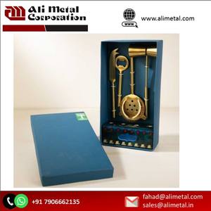 set of 4 premium Gold Bar Tool set for making <b>drinks</b> in Bar home and fully customization. - Product Image 3