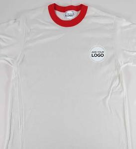 Ringer logotipo personalizado algodón poliéster camiseta al por mayor Ringer logotipo personalizado algodón poliéster camiseta venta - Product Image 1